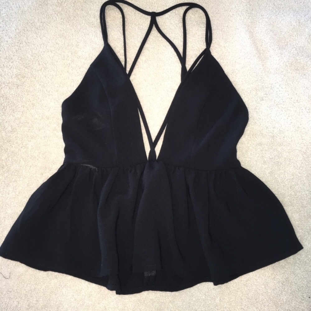 Urban Outfitters Black Peplum Tank | Size Small